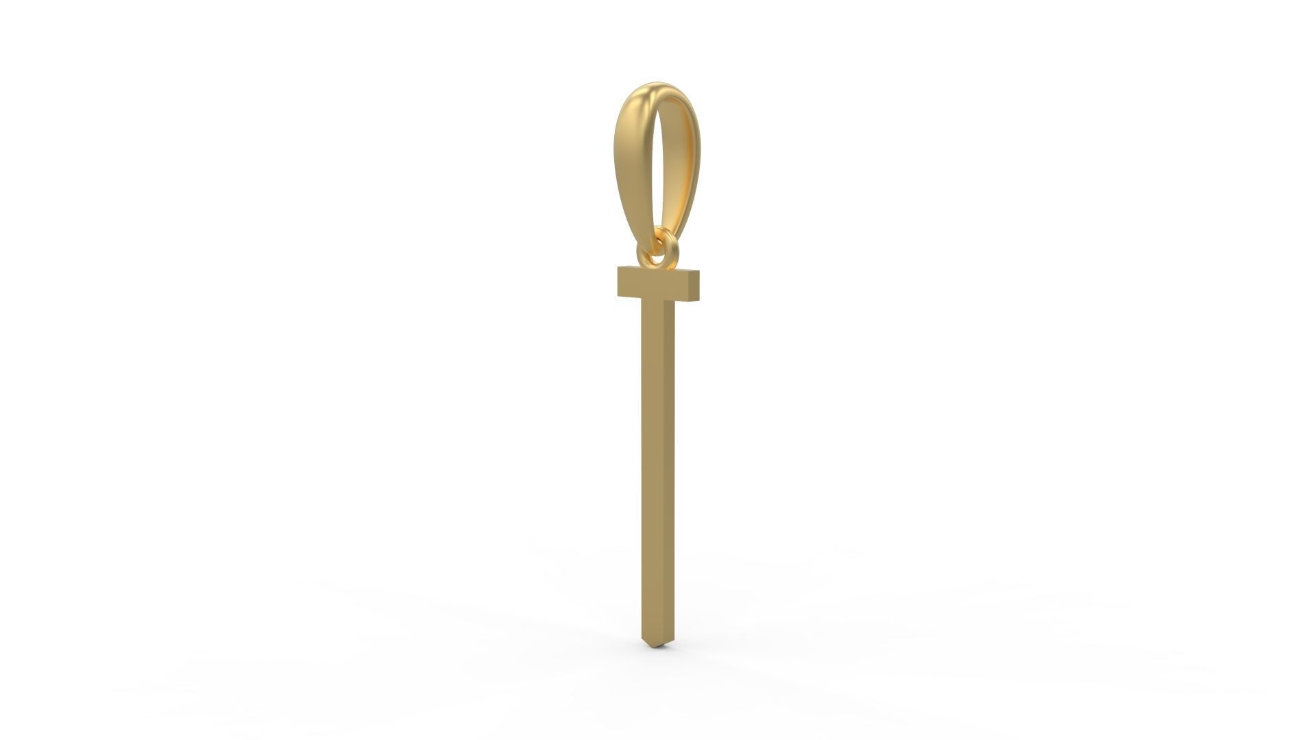 Initial Letters Pendant Crepitus T 3D print model_1