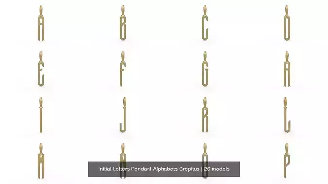 Initial Letters Pendant Alphabets Crepitus 3D Model Collection