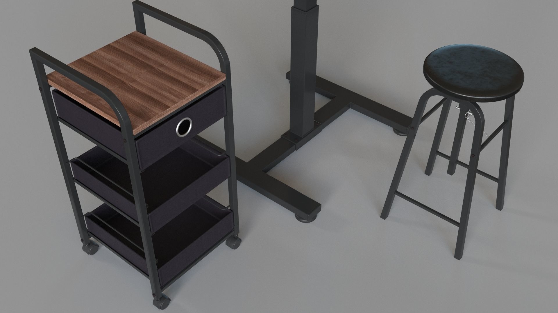 Sit Stand Draft Table Set by Artist Loft 3D model_8