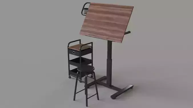 Sit Stand Draft Table Set by Artist Loft