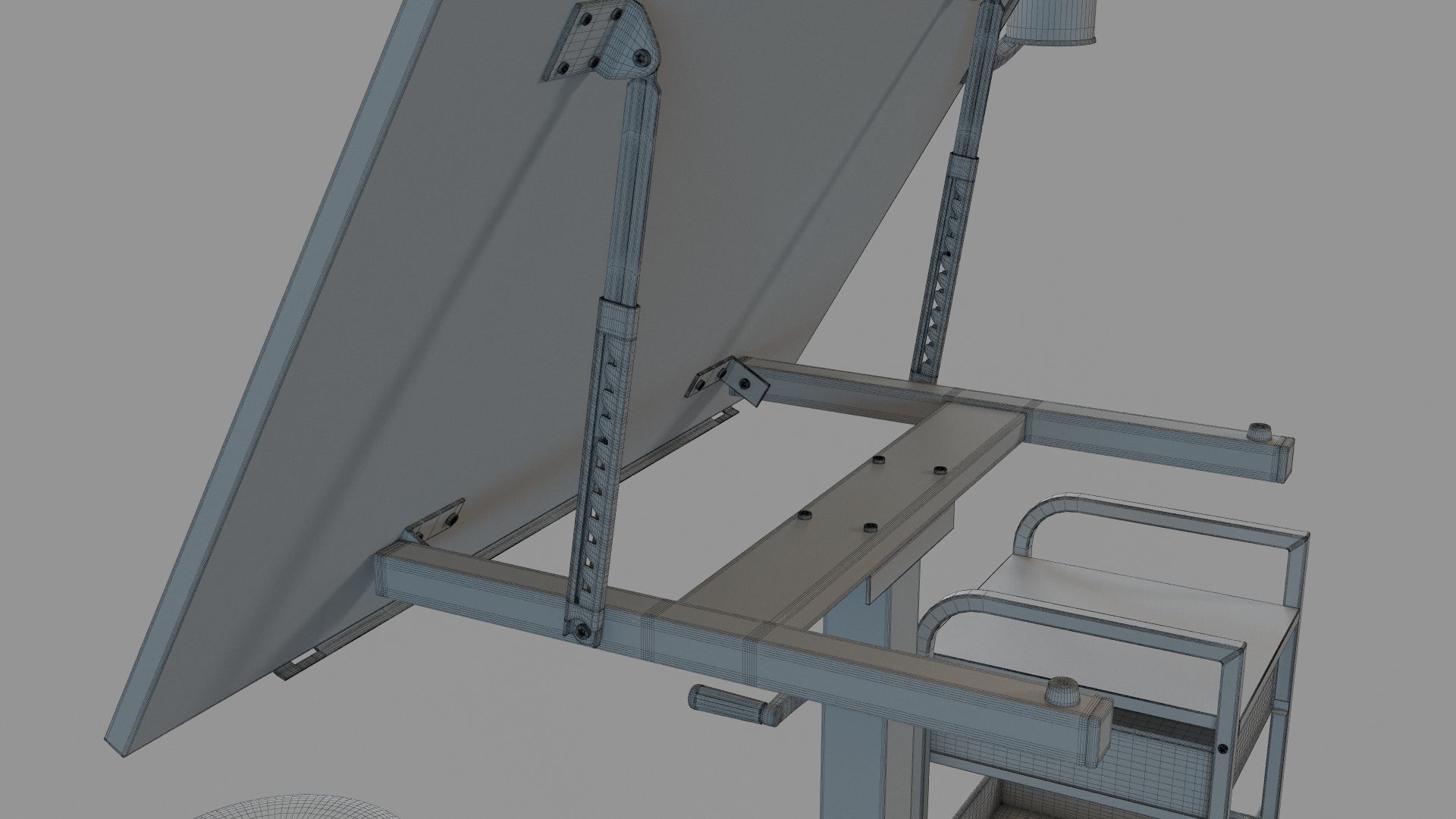 Sit Stand Draft Table Set by Artist Loft 3D model_11
