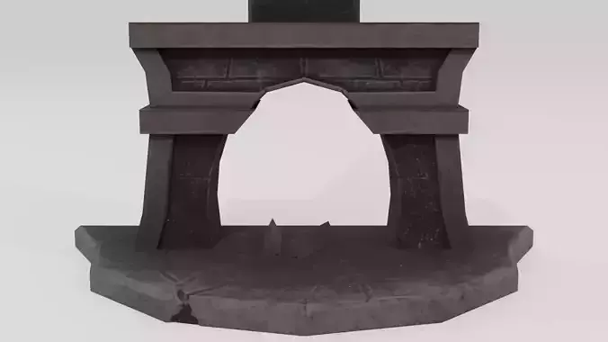 Stylized Fireplace part of Witch Interior pack Low-poly 3D model