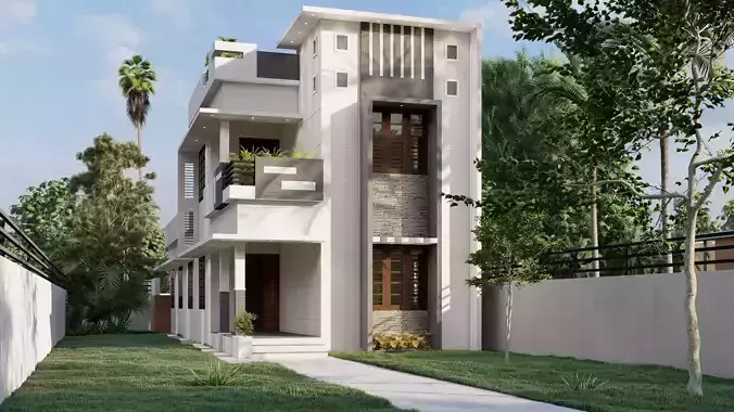 Two story small house 3D model