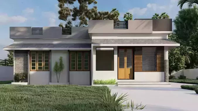 Small single story house  3D model