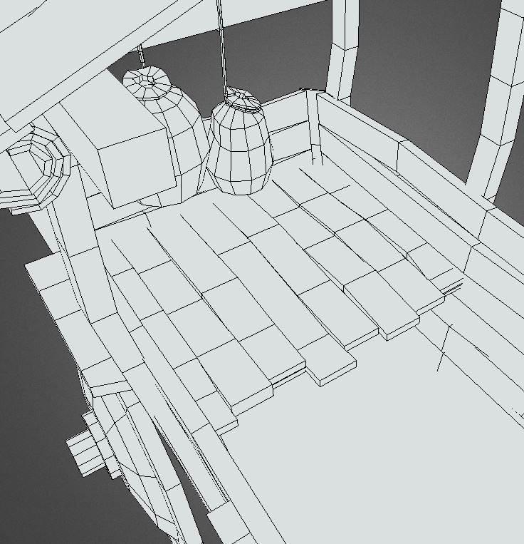 Medieval Cart Low-poly 3D model_15