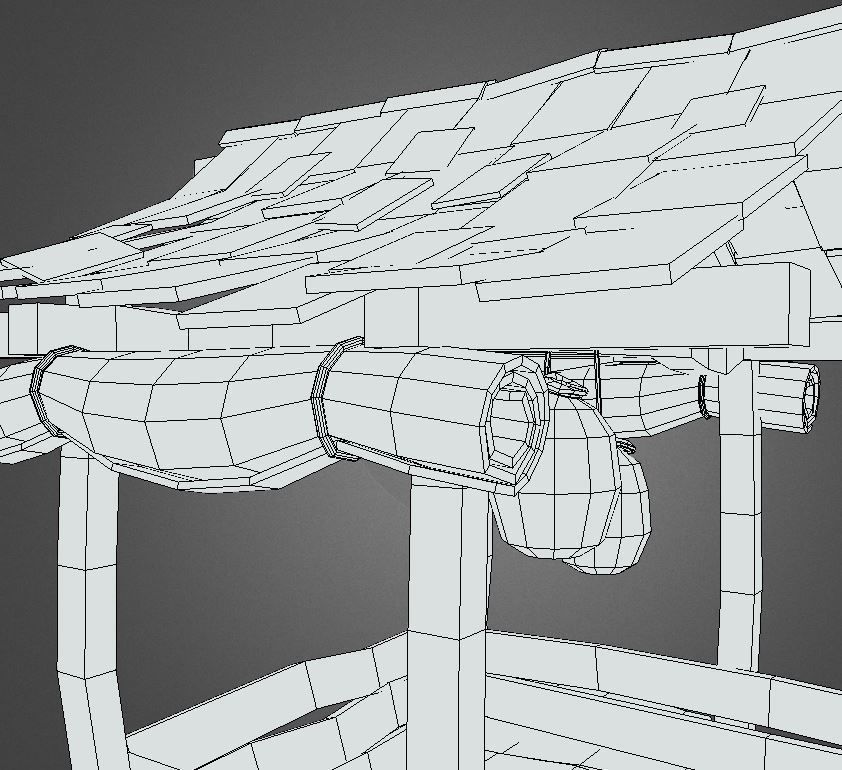 Medieval Cart Low-poly 3D model_14