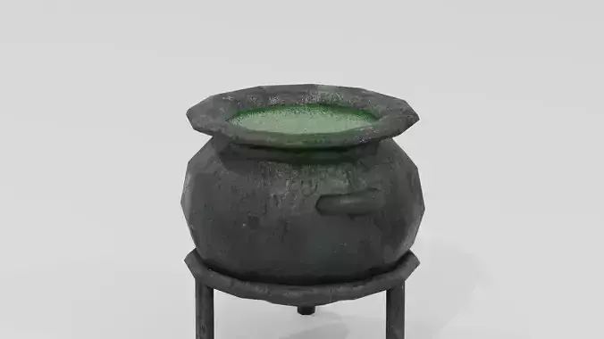 Stylized Cauldron with potion Part of Witch Interior pack Low-poly 3D model
