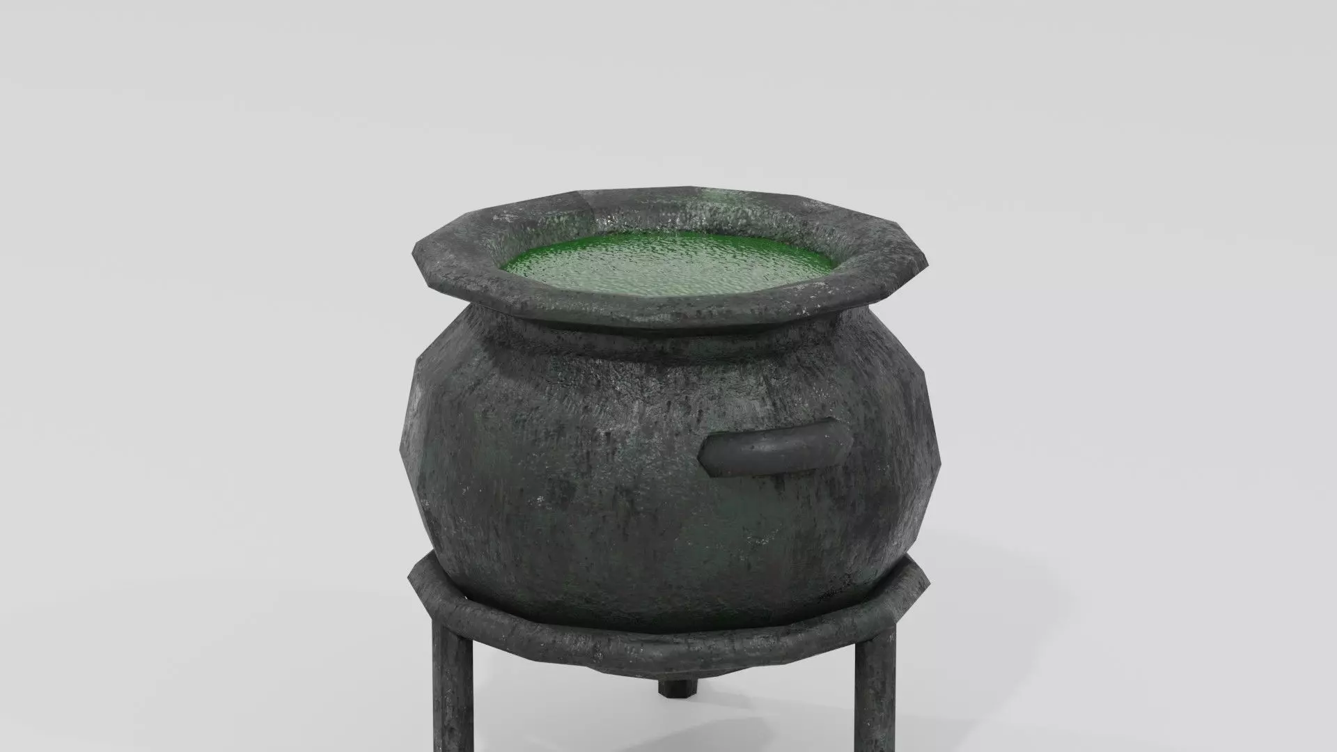 Stylized Cauldron with potion Part of Witch Interior pack Low-poly 3D model_0