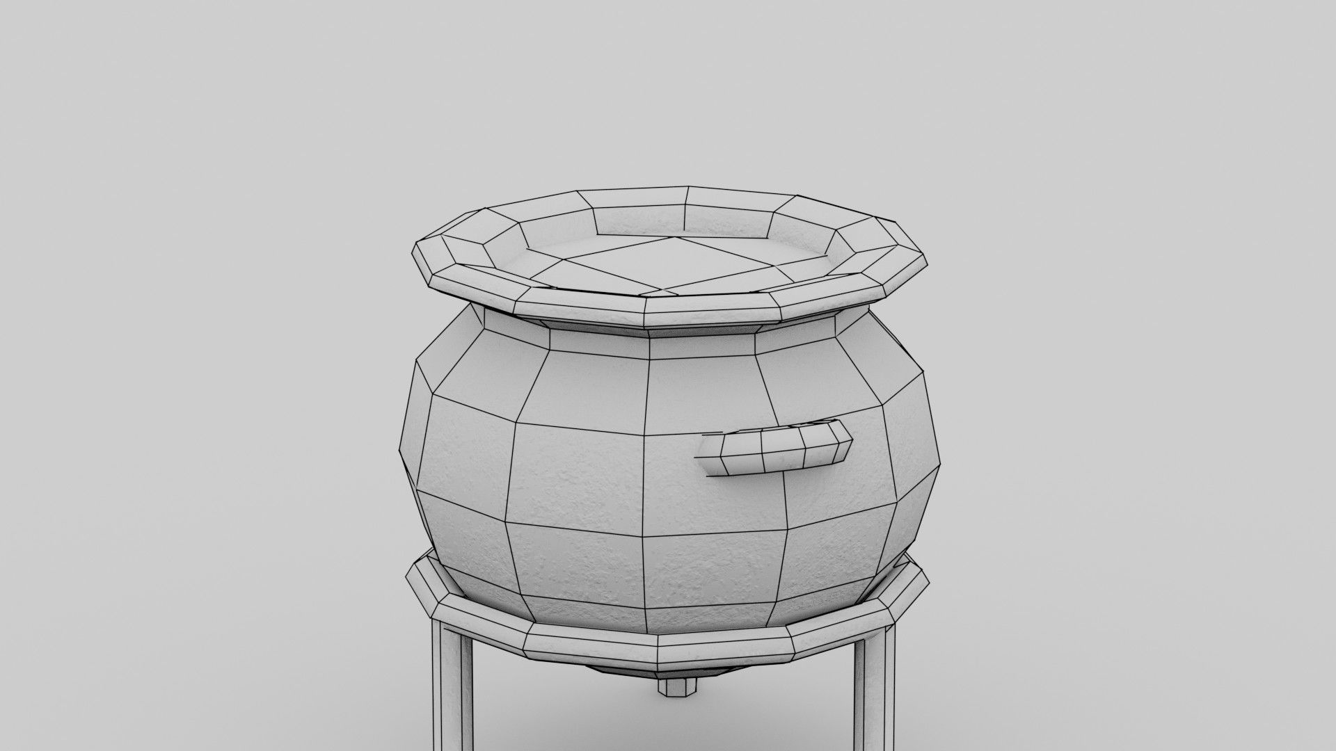 Stylized Cauldron with potion Part of Witch Interior pack Low-poly 3D model_1