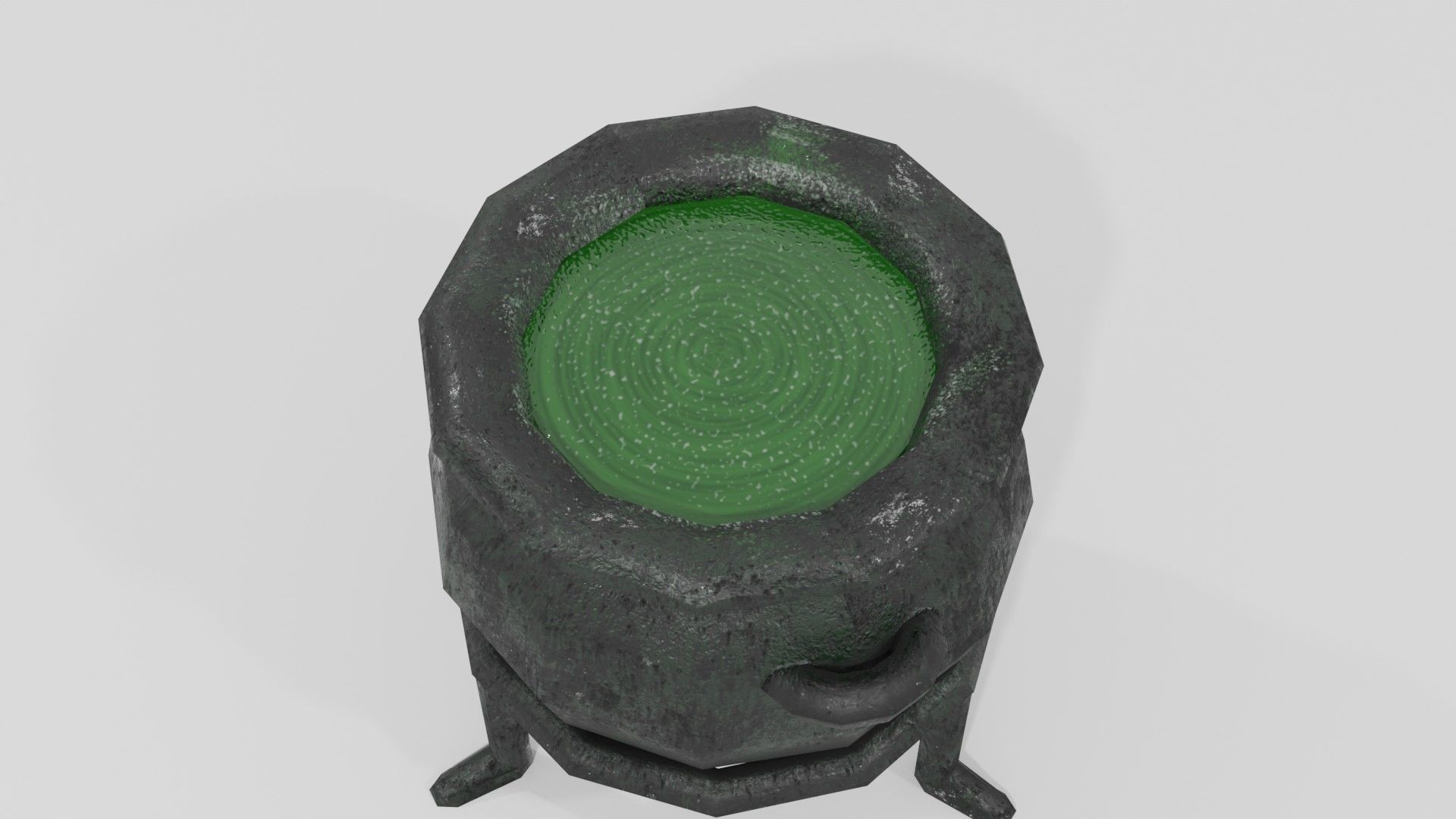 Stylized Cauldron with potion Part of Witch Interior pack Low-poly 3D model_2