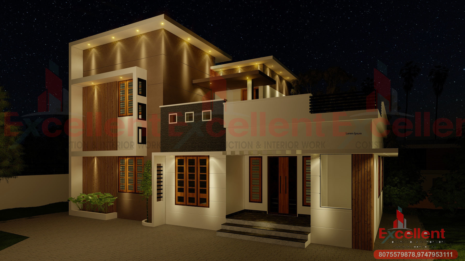 simple two story house 3D model_2