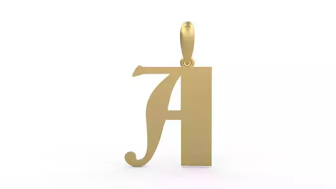 Initial Letters Pendant Deutsch Gothic A 3D print model