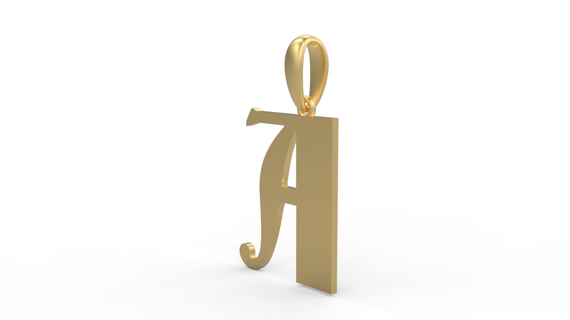 Initial Letters Pendant Deutsch Gothic A 3D print model_1