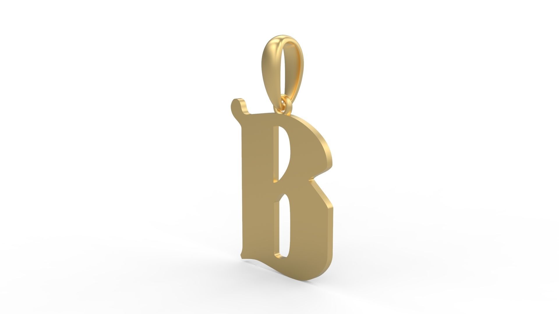 Initial Letters Pendant Deutsch Gothic B 3D print model_1