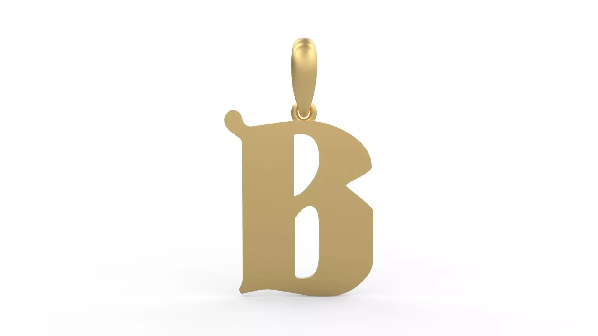 Initial Letters Pendant Deutsch Gothic B 3D print model_0