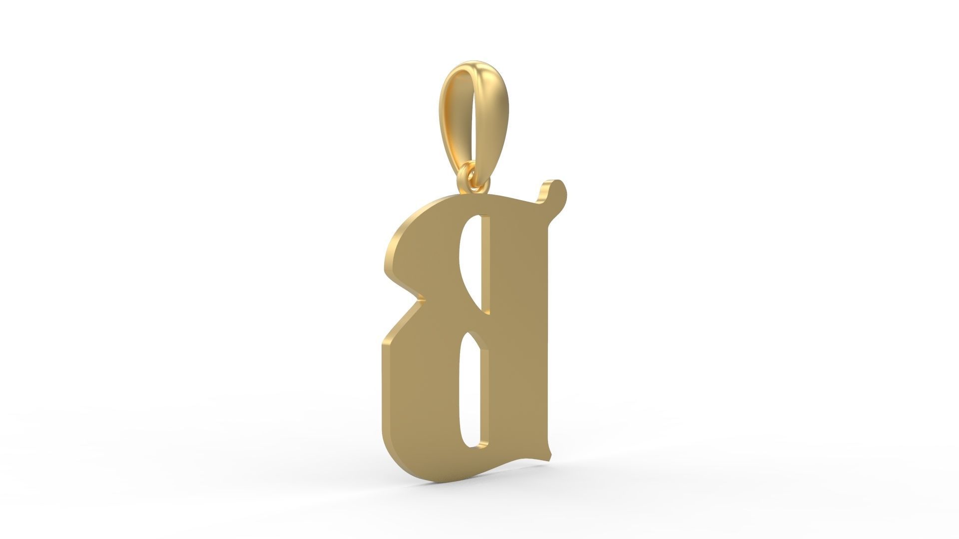 Initial Letters Pendant Deutsch Gothic B 3D print model_3