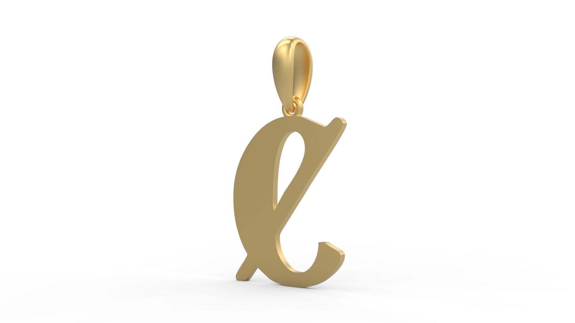 Initial Letters Pendant Deutsch Gothic C 3D print model_1