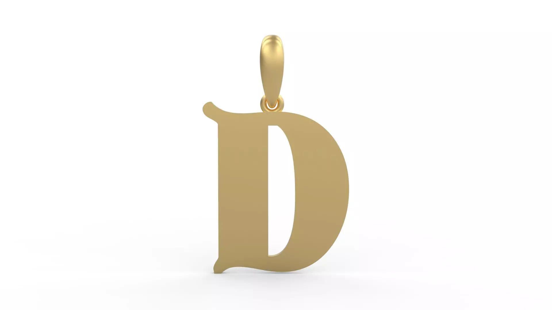 Initial Letters Pendant Deutsch Gothic D 3D print model_0