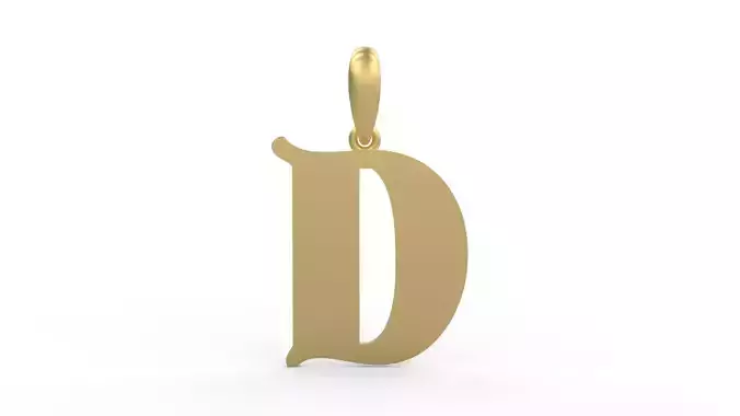 Initial Letters Pendant Deutsch Gothic D 3D print model
