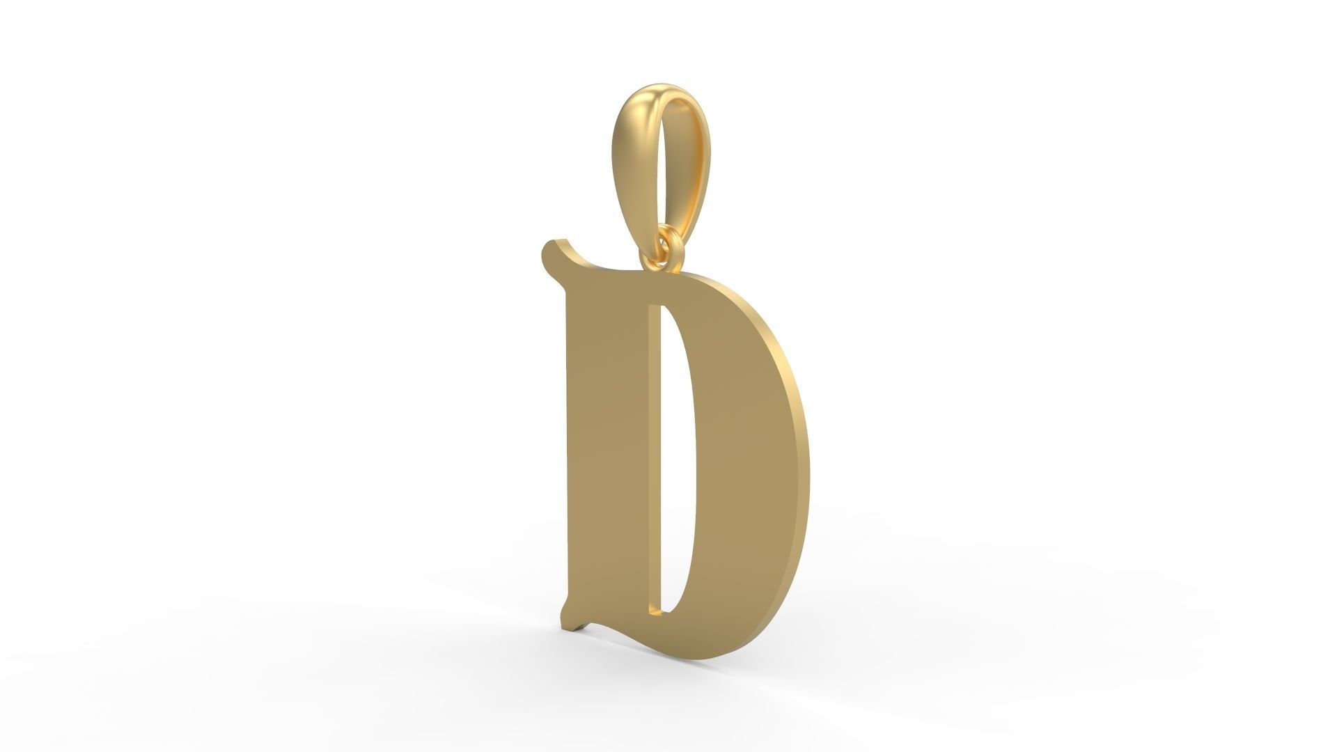 Initial Letters Pendant Deutsch Gothic D 3D print model_1