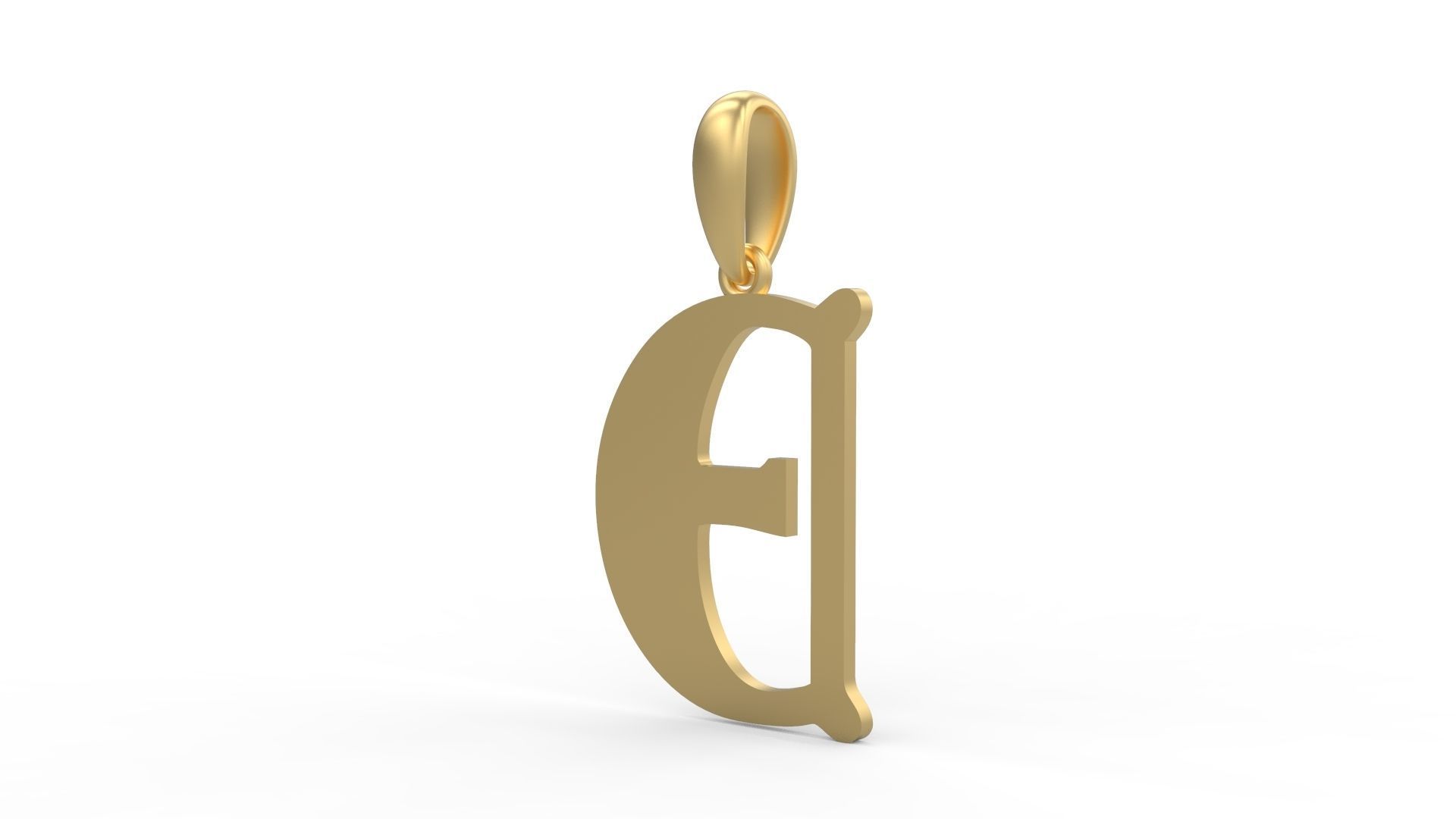 Initial Letters Pendant Deutsch Gothic E 3D print model_1