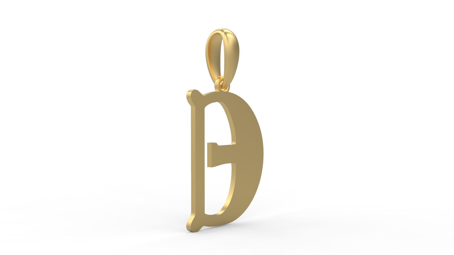 Initial Letters Pendant Deutsch Gothic E 3D print model_3