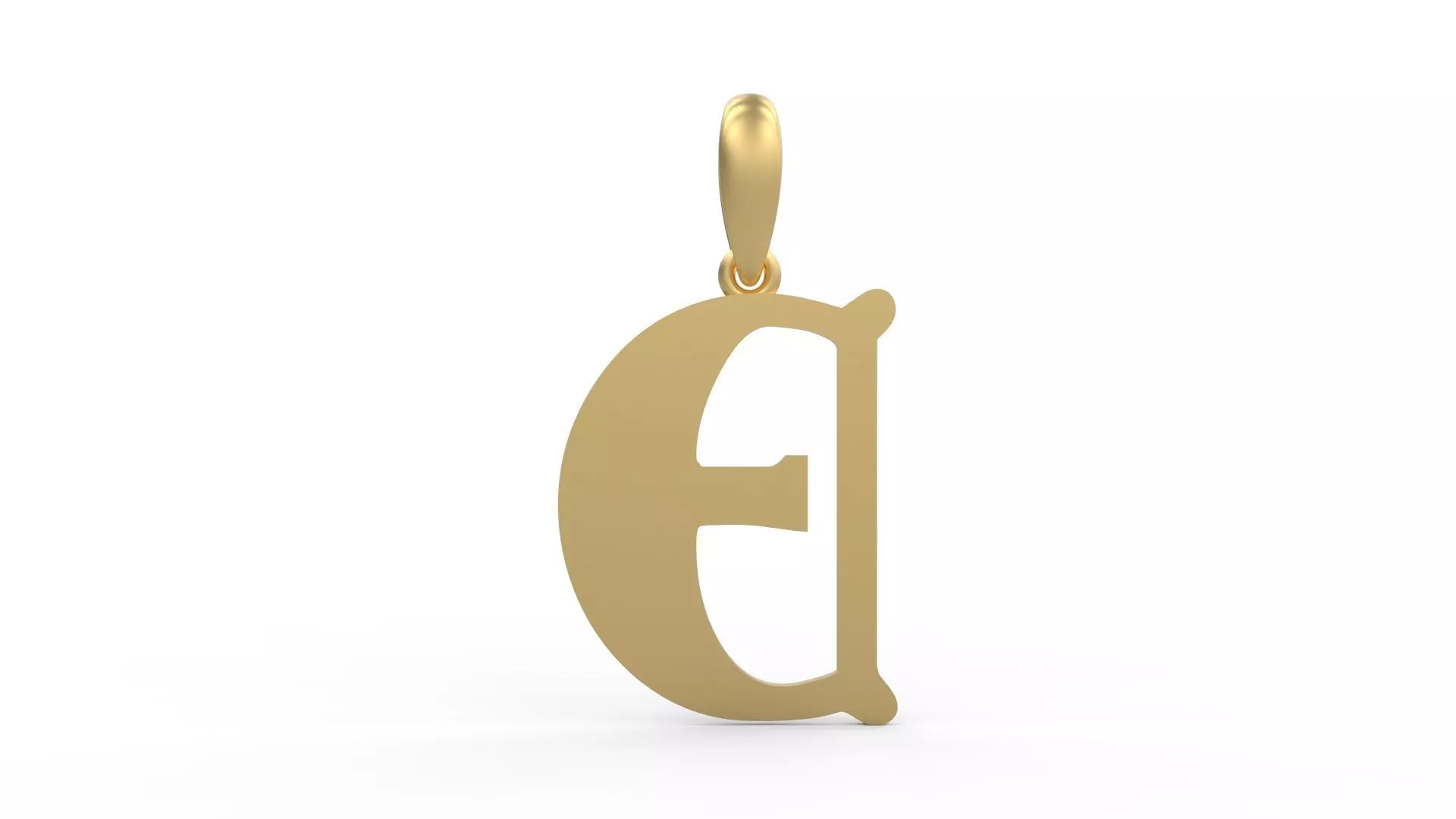 Initial Letters Pendant Deutsch Gothic E 3D print model_0