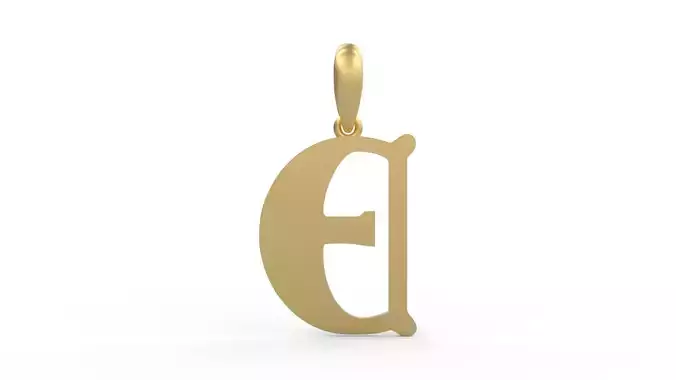 Initial Letters Pendant Deutsch Gothic E 3D print model