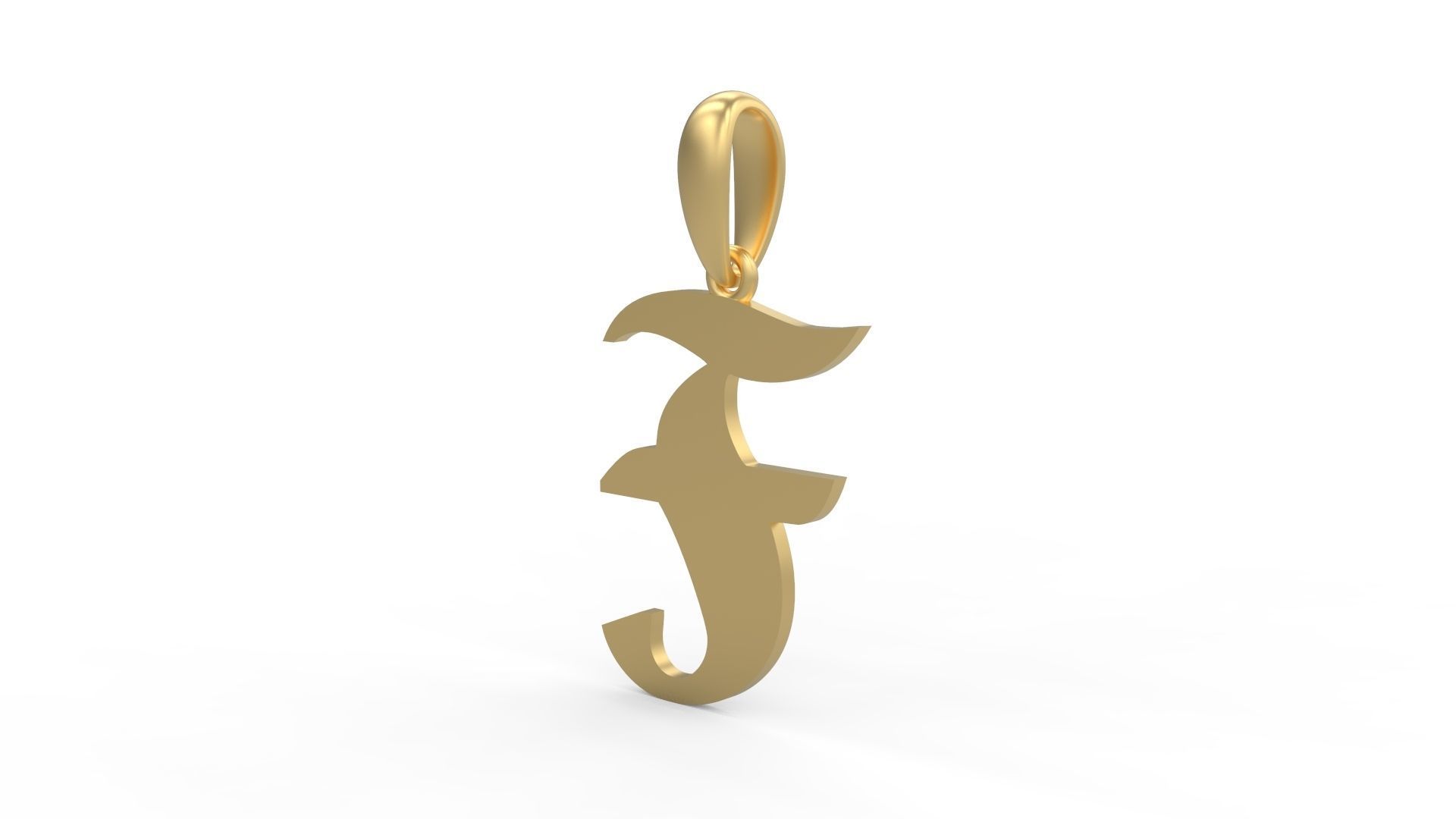 Initial Letters Pendant Deutsch Gothic F 3D print model_1