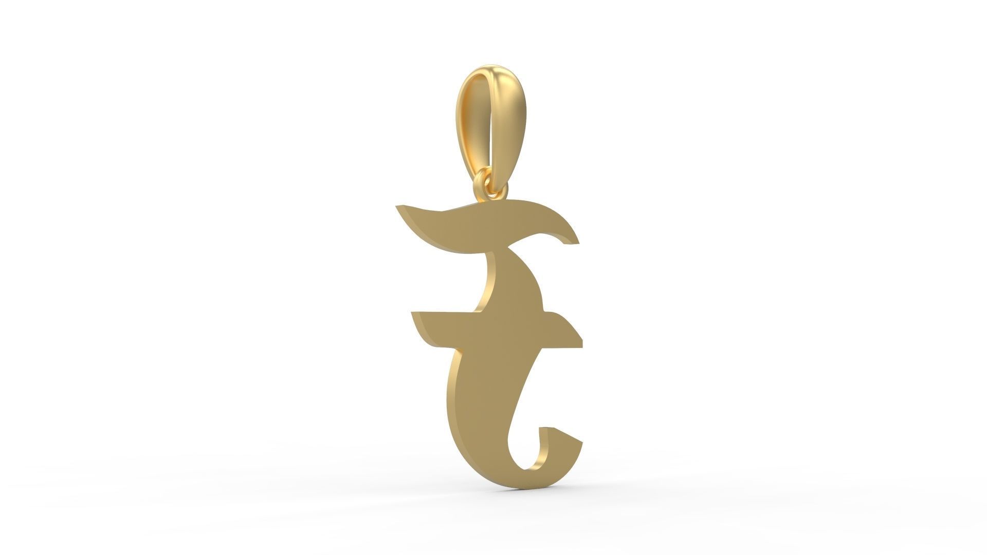 Initial Letters Pendant Deutsch Gothic F 3D print model_3