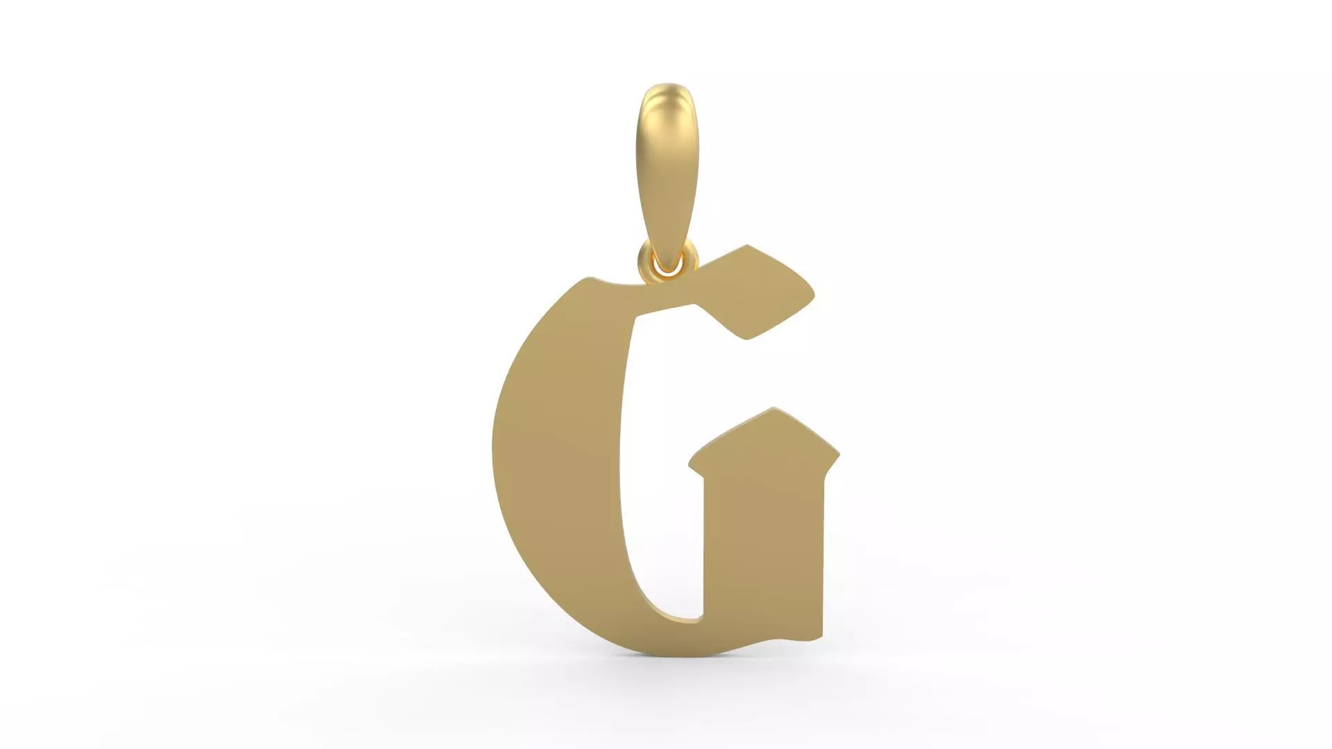 Initial Letters Pendant Deutsch Gothic G 3D print model_0