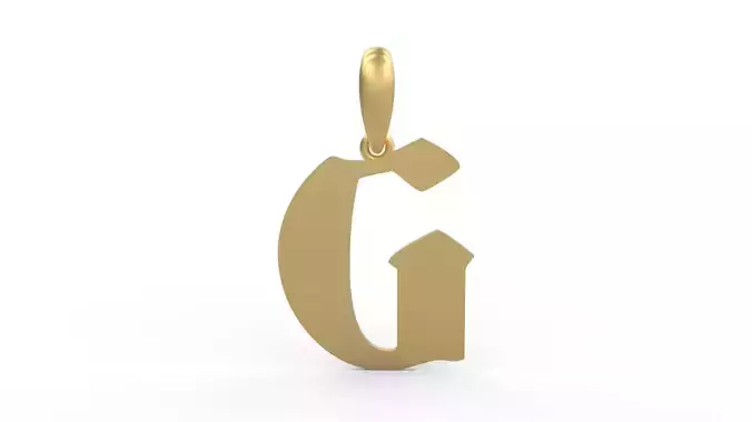Initial Letters Pendant Deutsch Gothic G 3D print model