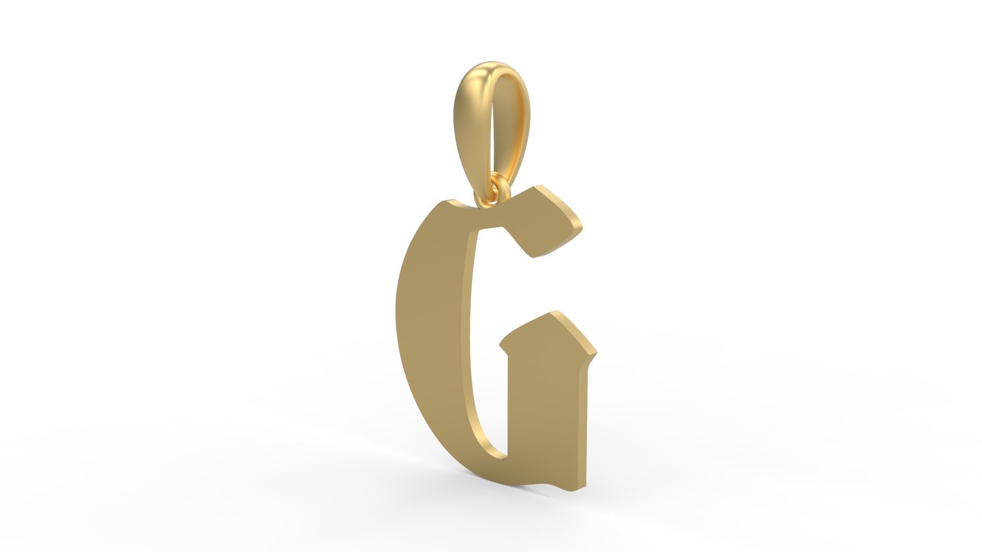 Initial Letters Pendant Deutsch Gothic G 3D print model_1