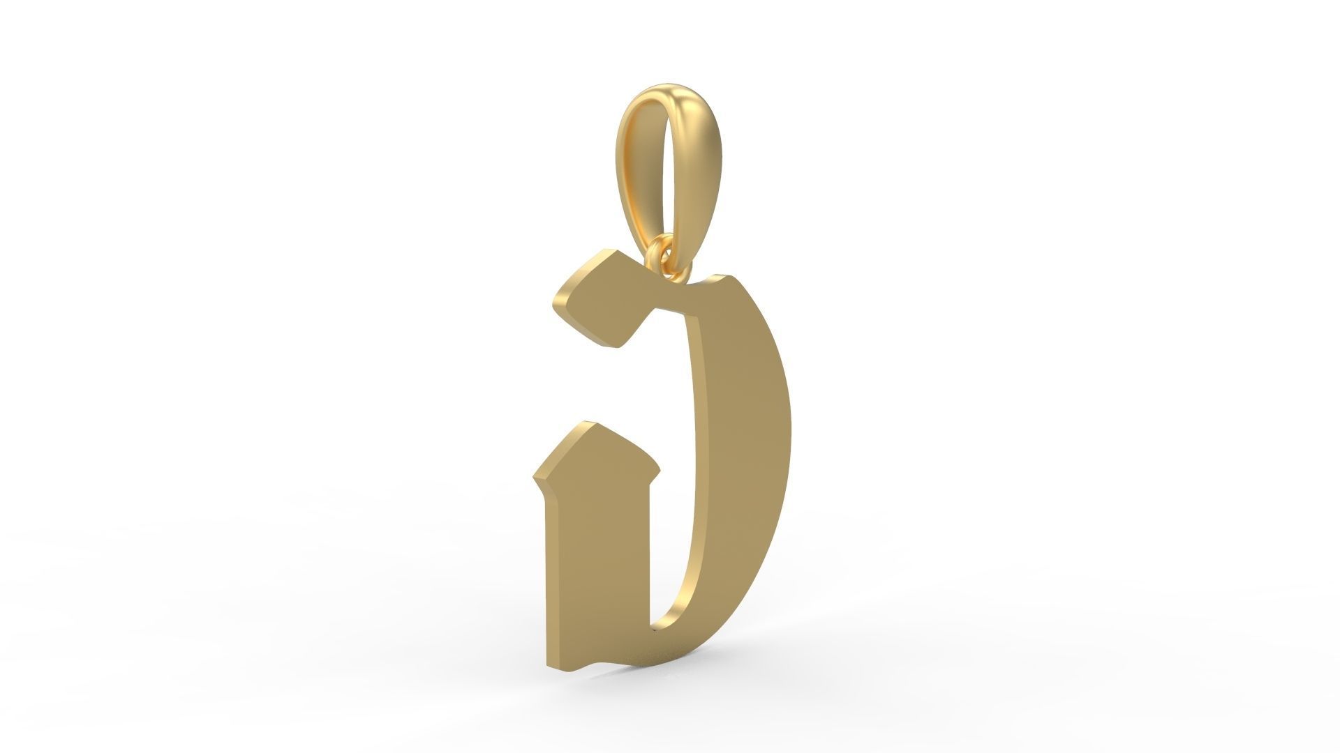 Initial Letters Pendant Deutsch Gothic G 3D print model_3