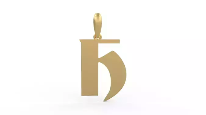 Initial Letters Pendant Deutsch Gothic H 3D print model
