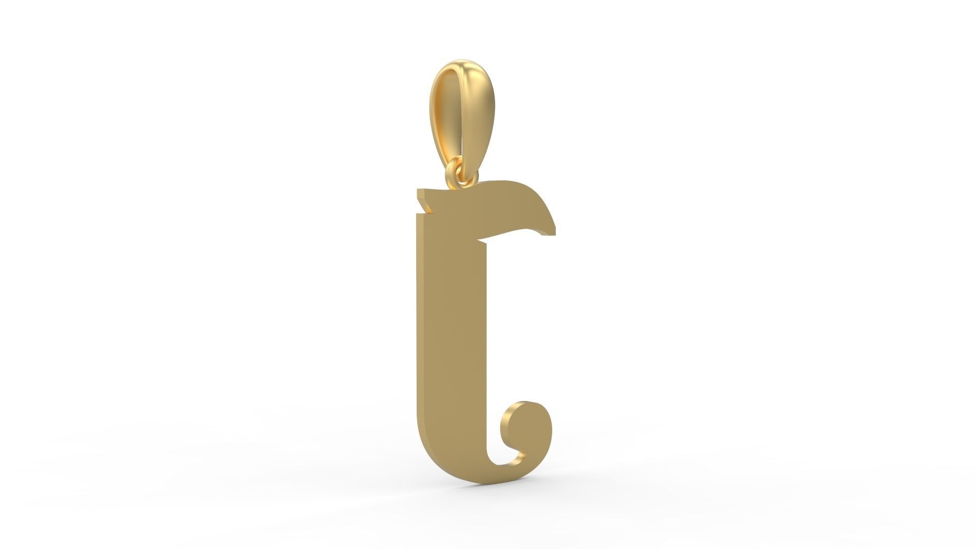 Initial Letters Pendant Deutsch Gothic J 3D print model_3