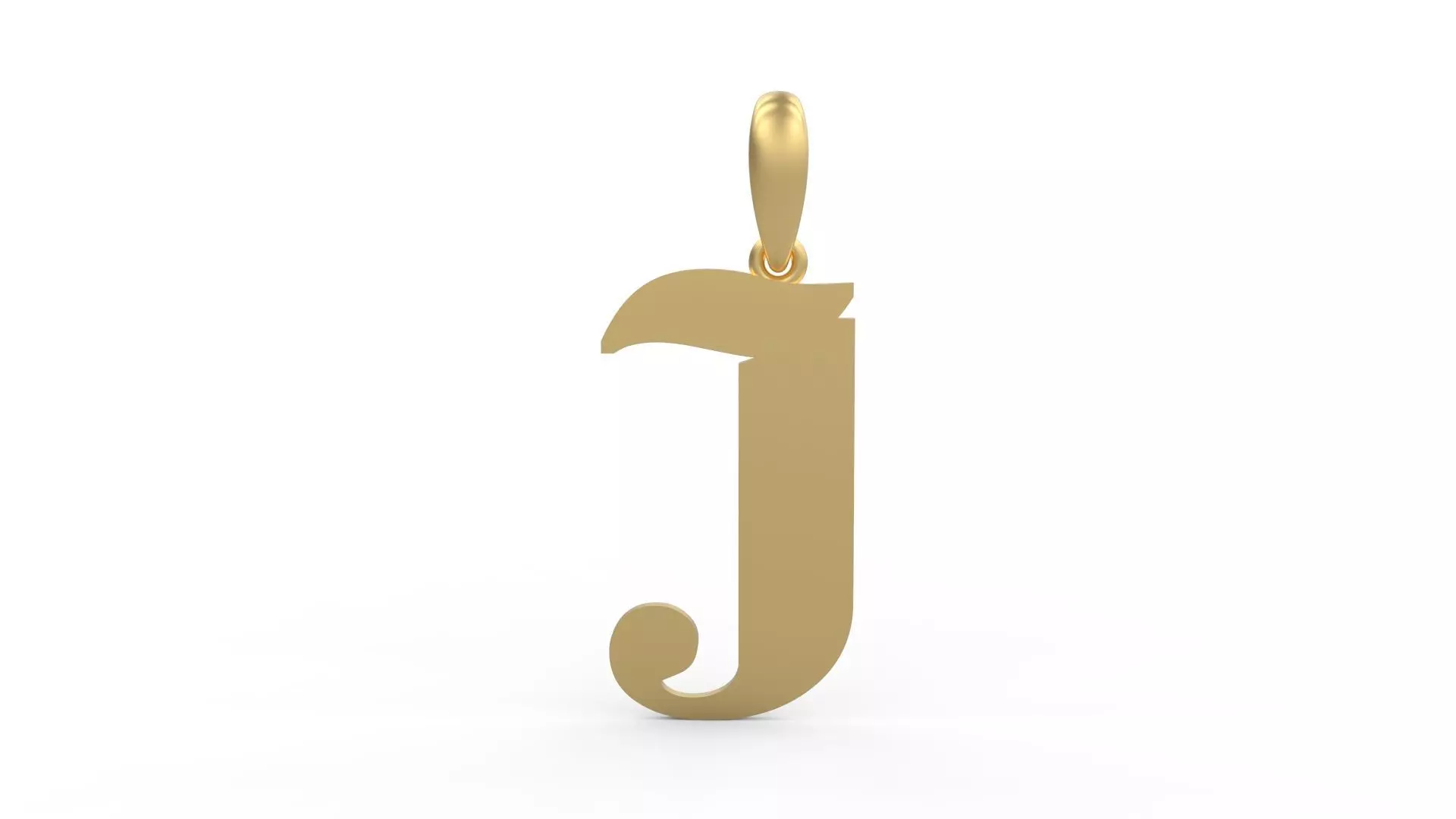 Initial Letters Pendant Deutsch Gothic J 3D print model_0