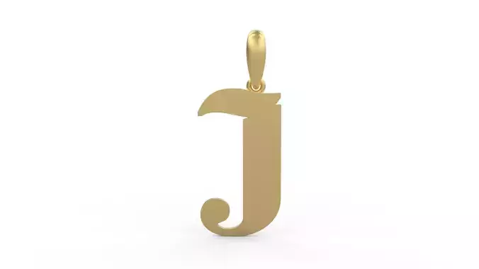 Initial Letters Pendant Deutsch Gothic J 3D print model