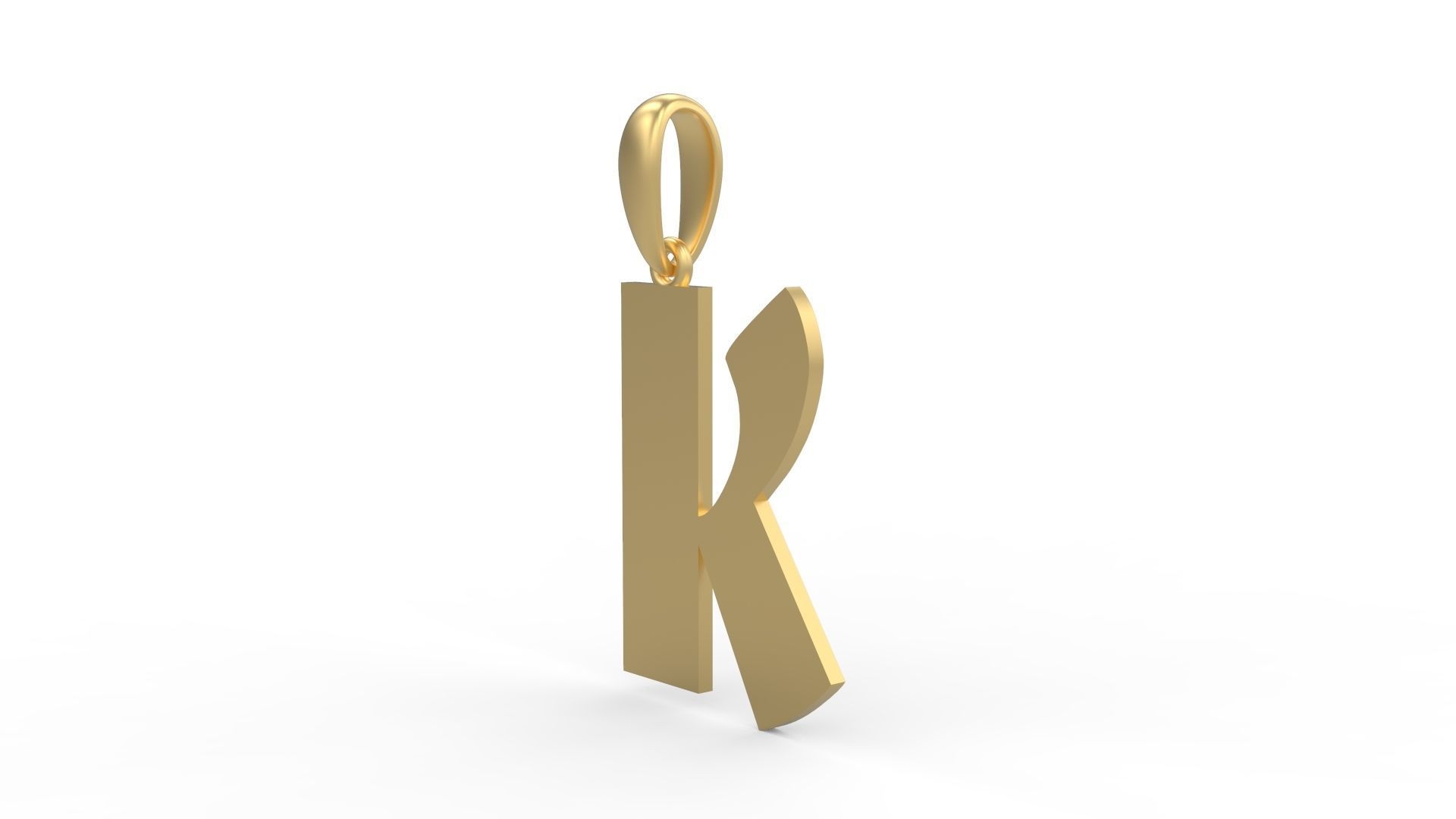 Initial Letters Pendant Deutsch Gothic K 3D print model_1