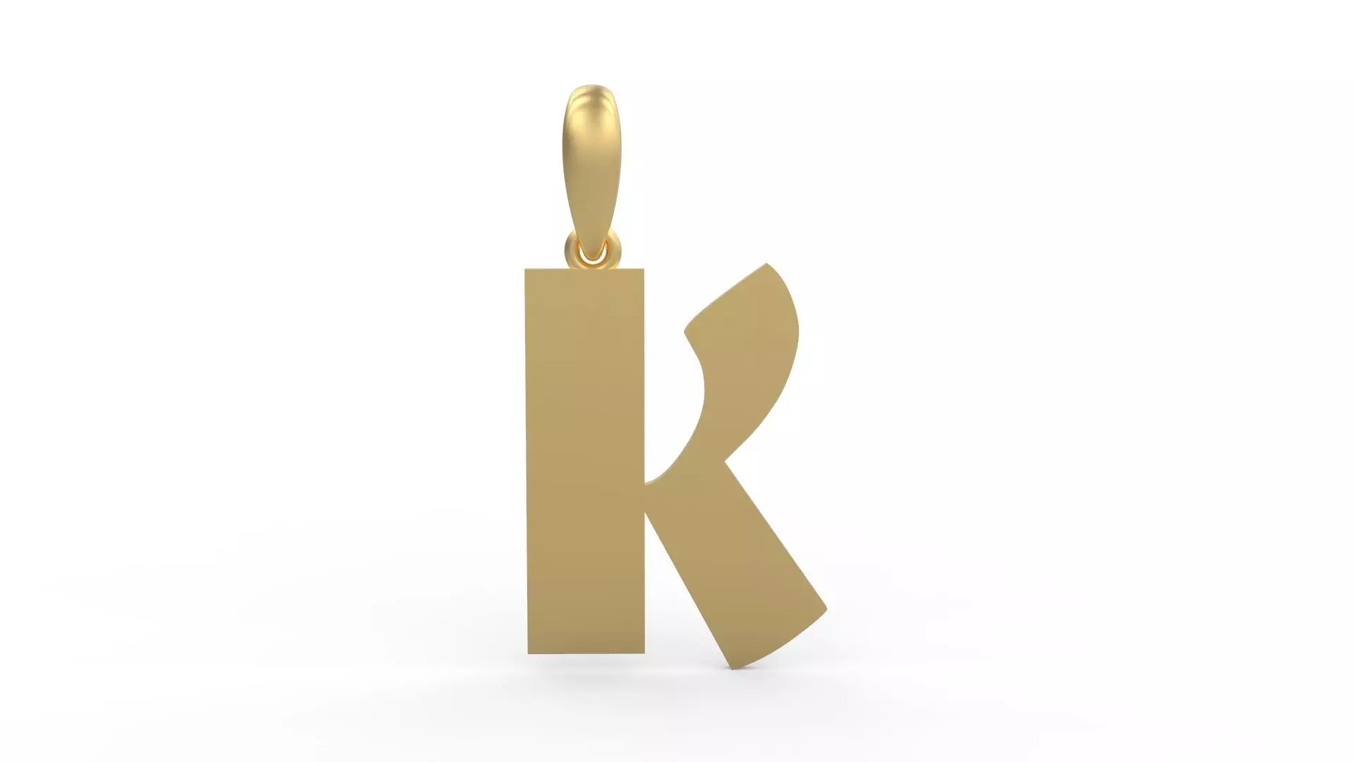Initial Letters Pendant Deutsch Gothic K 3D print model_0