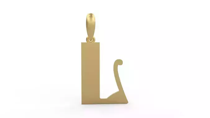 Initial Letters Pendant Deutsch Gothic L 3D print model