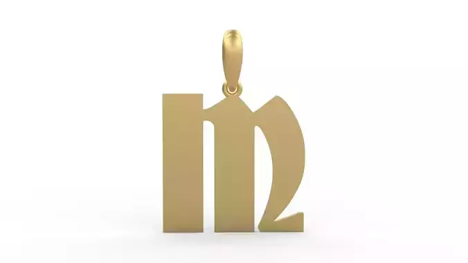 Initial Letters Pendant Deutsch Gothic M 3D print model