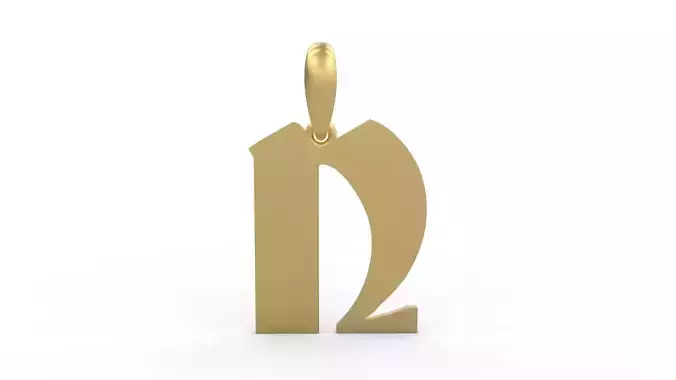 Initial Letters Pendant Deutsch Gothic N 3D print model