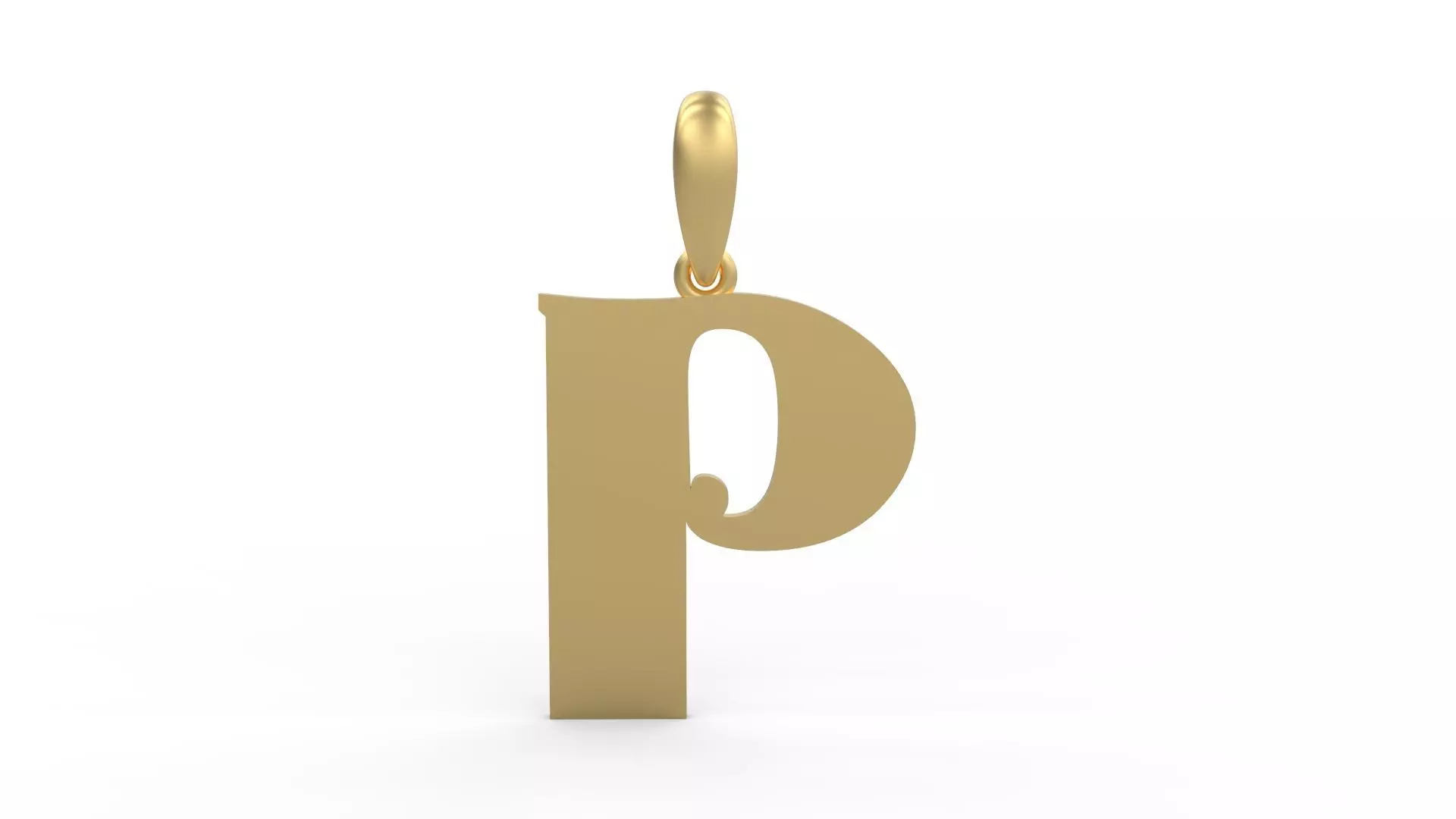 Initial Letters Pendant Deutsch Gothic P 3D print model_0