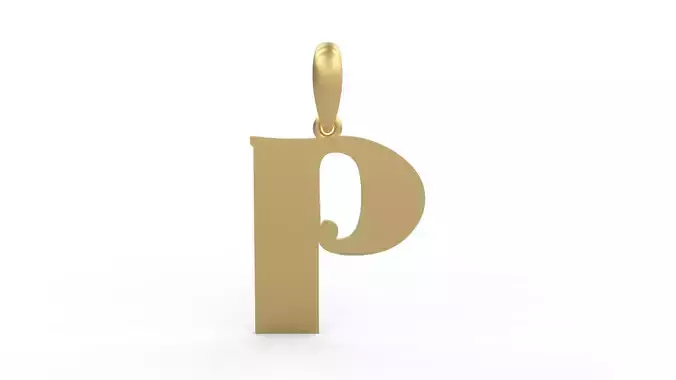 Initial Letters Pendant Deutsch Gothic P 3D print model