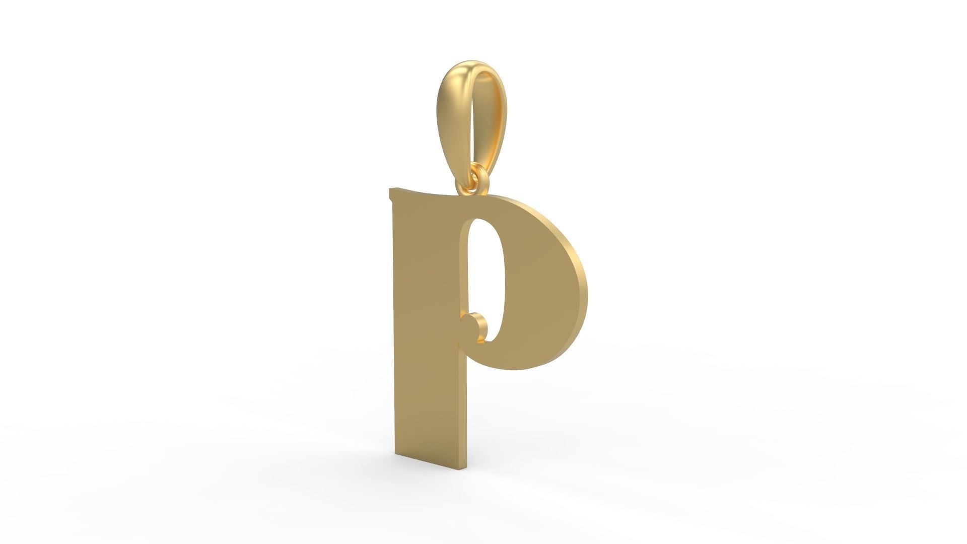 Initial Letters Pendant Deutsch Gothic P 3D print model_1
