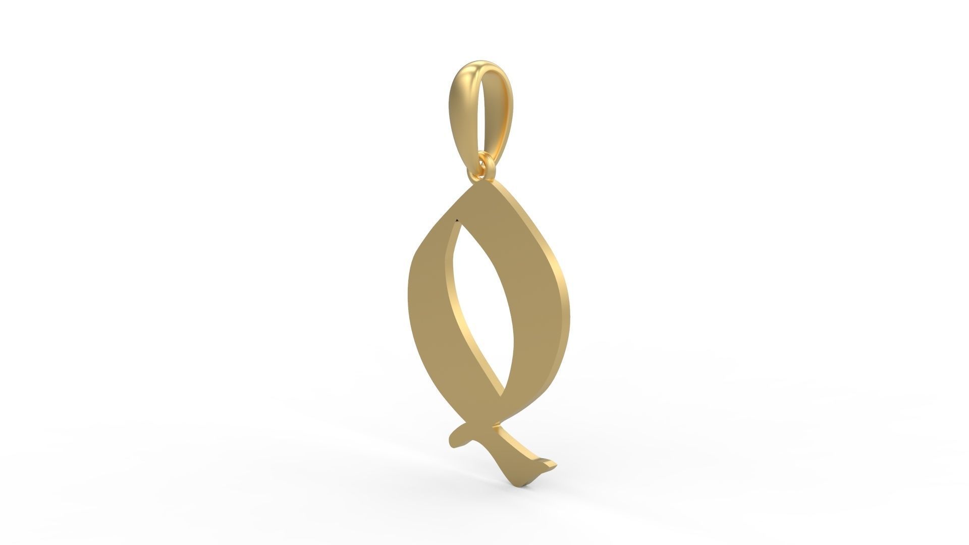 Initial Letters Pendant Deutsch Gothic Q 3D print model_1
