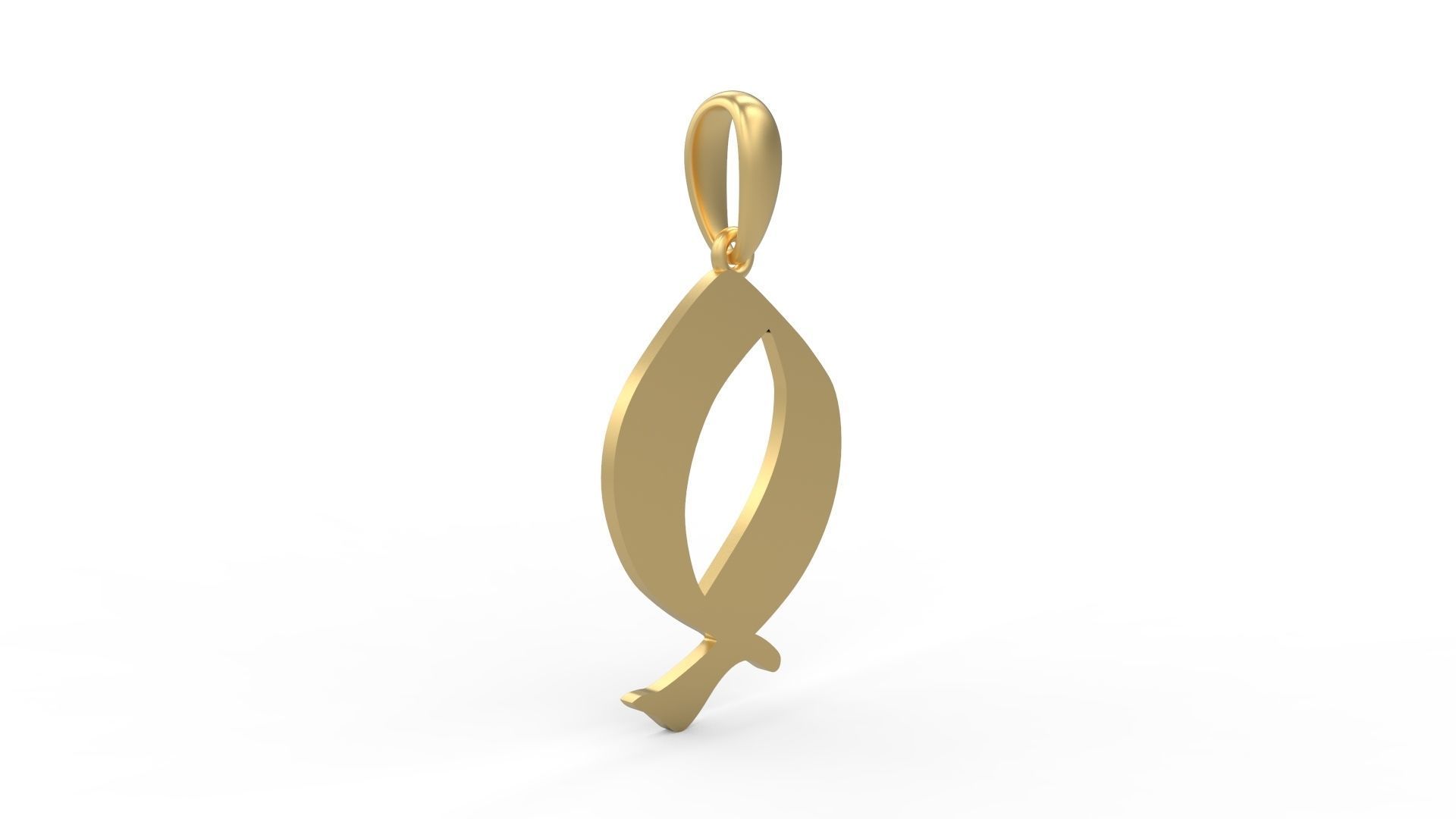 Initial Letters Pendant Deutsch Gothic Q 3D print model_3
