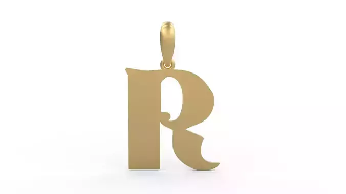 Initial Letters Pendant Deutsch Gothic R 3D print model