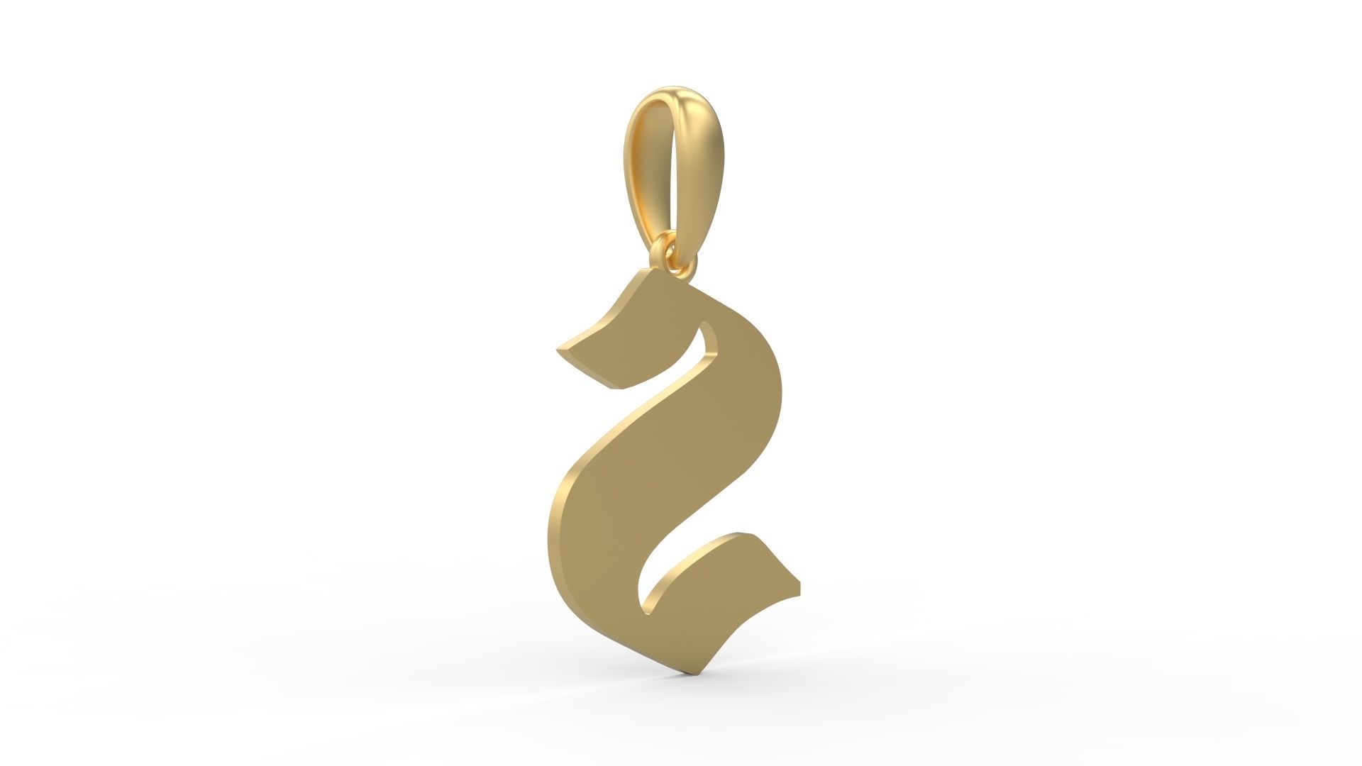 Initial Letters Pendant Deutsch Gothic S 3D print model_3